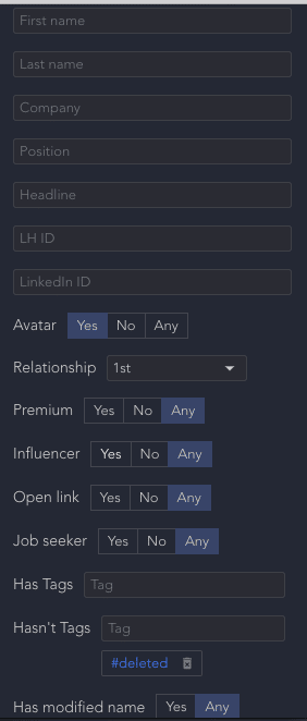 CRM dashboard to export linkedin data