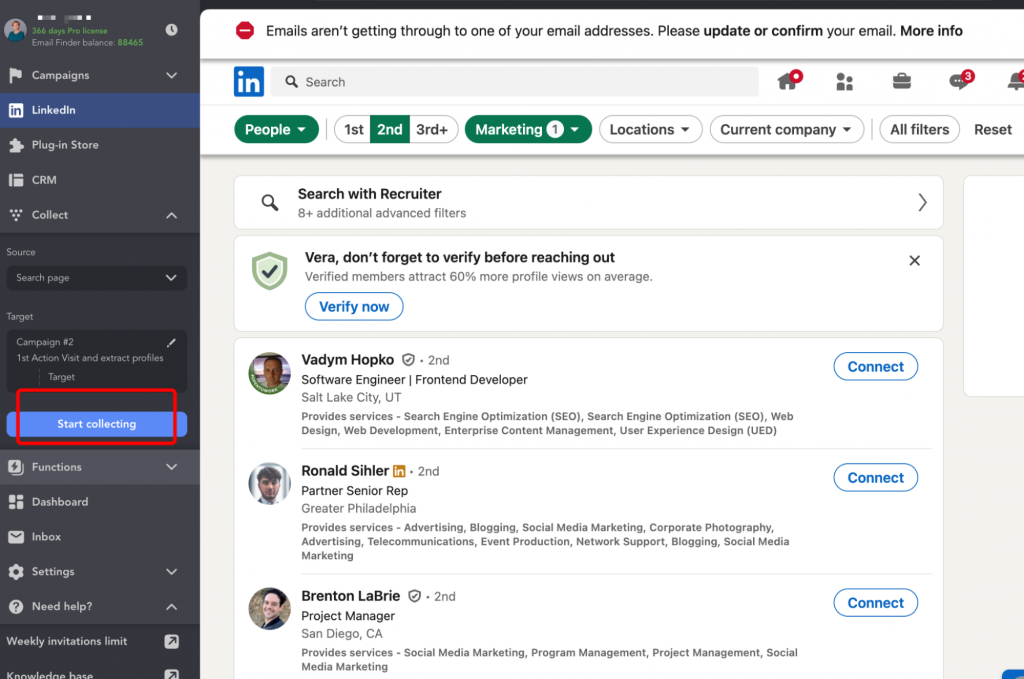 xray search linkedin linked helper profiles collecting from search
