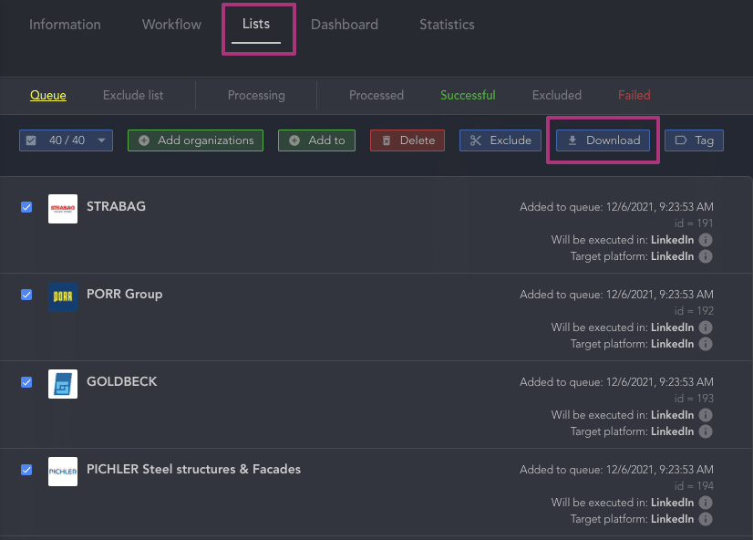 Choosing the right audience in Linked Helper