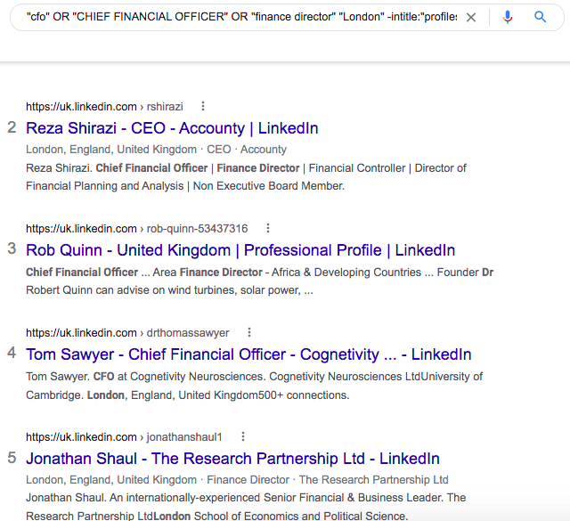 linkedin xray search results example
