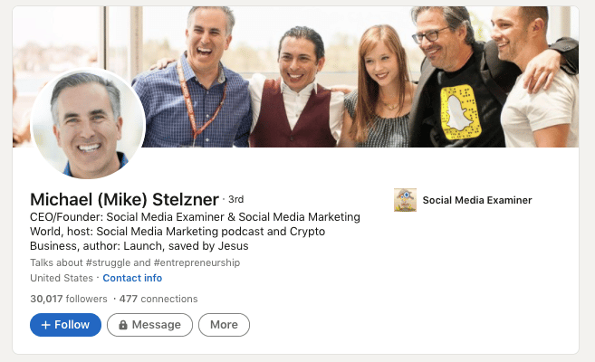 Marketing influencers on LinkedIn Michael Stelzer