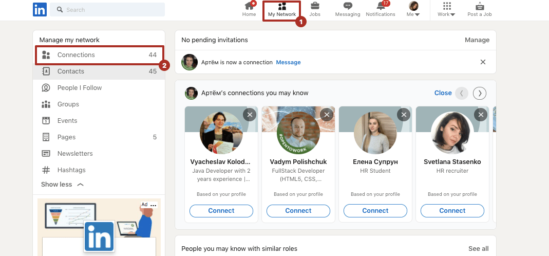 How to download your LinkedIn contacts