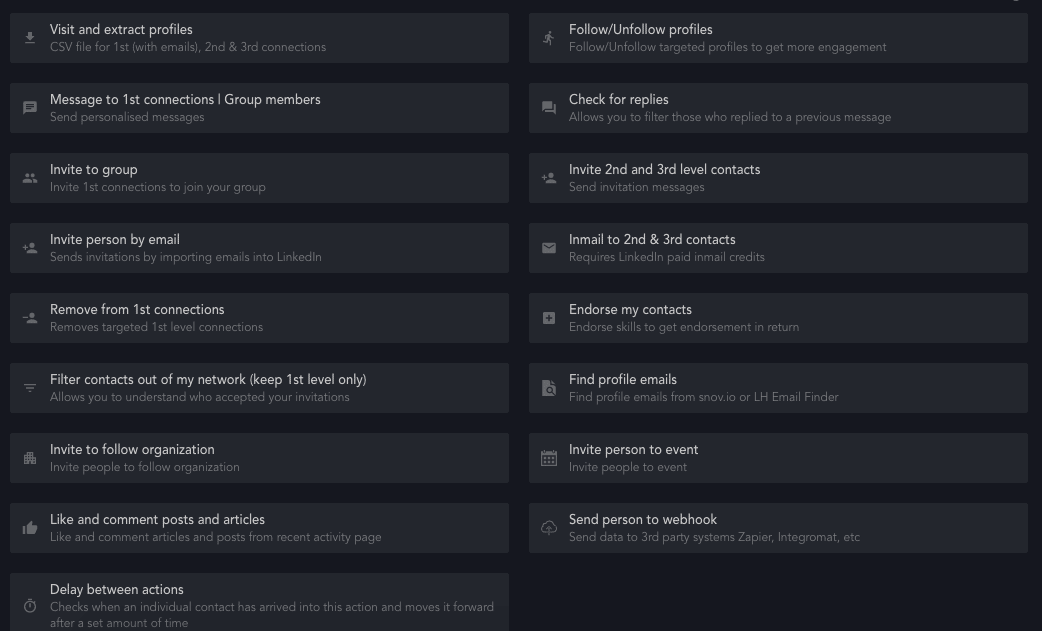 Linkedin activity settings