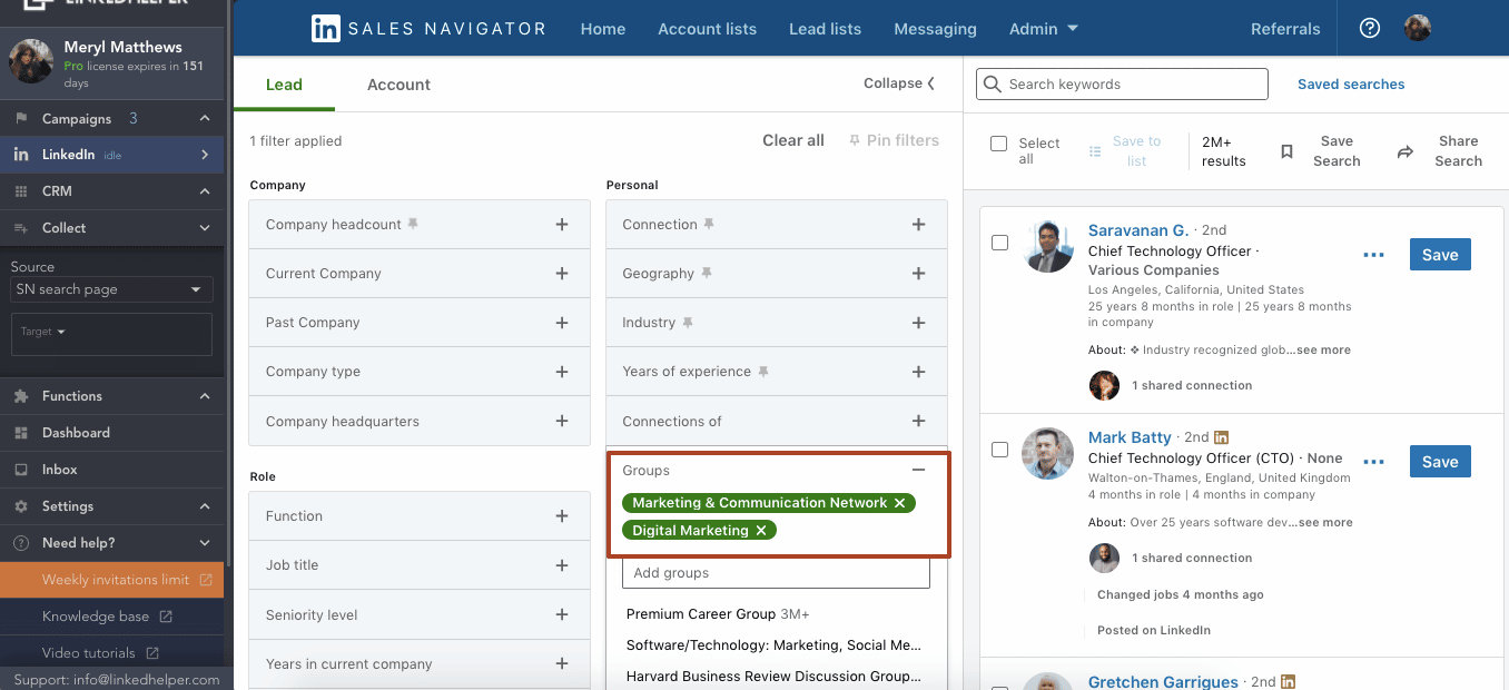 linkedin helper sales navigator