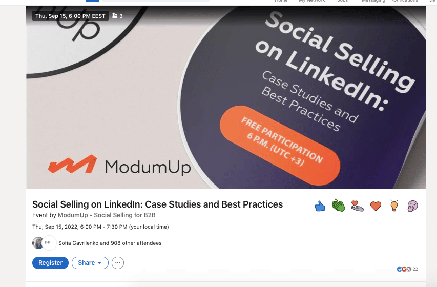 educational drip campaign LinkedIn Event example