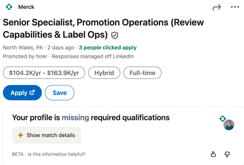 how to message a recruiter on linkedin job example