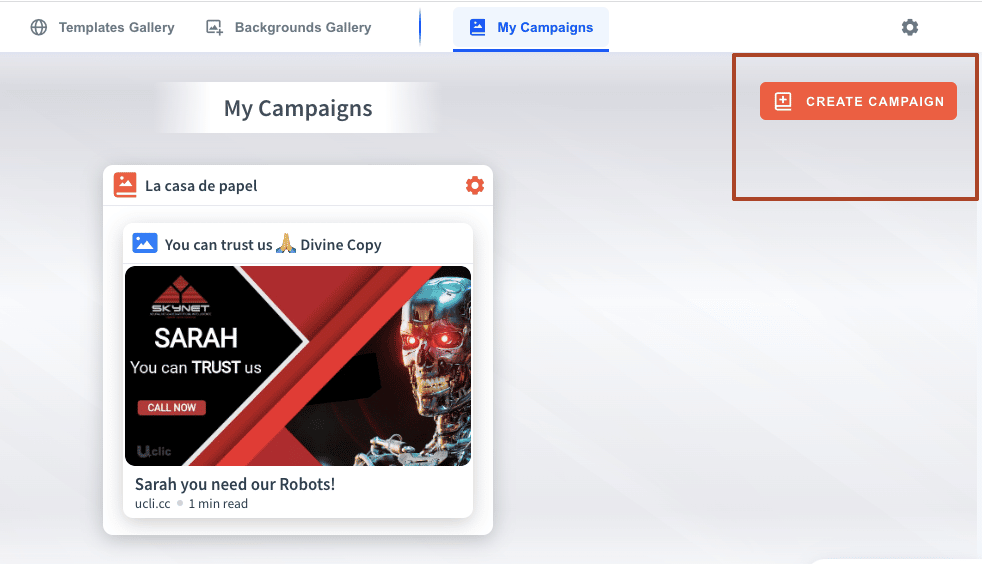 Uclic (not Ulink) LinkedIn automation tool create campaign