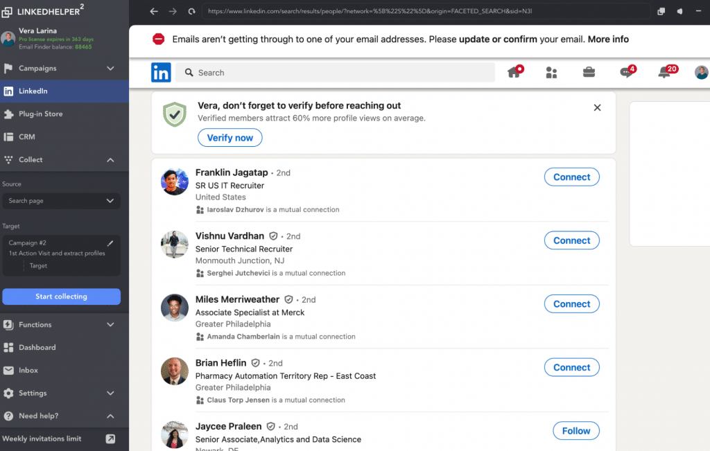 tool to get a csv with real llinkedin headline examples