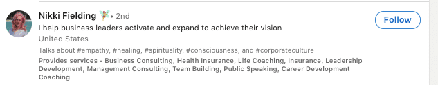 linkedin headline example in search