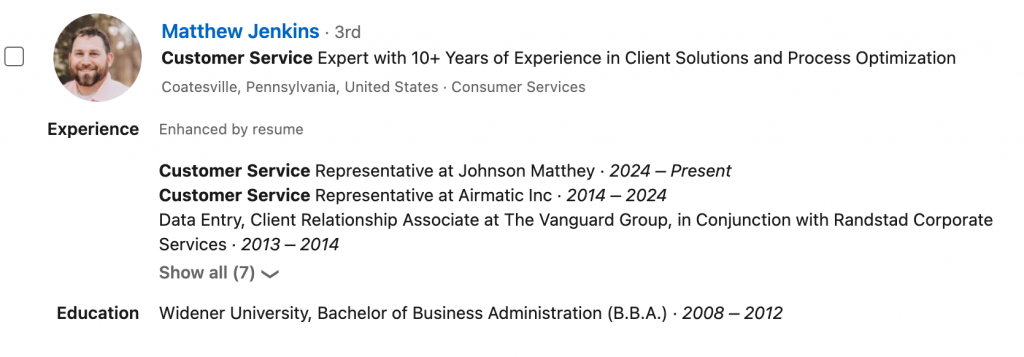 a good linkedin headline for customer service