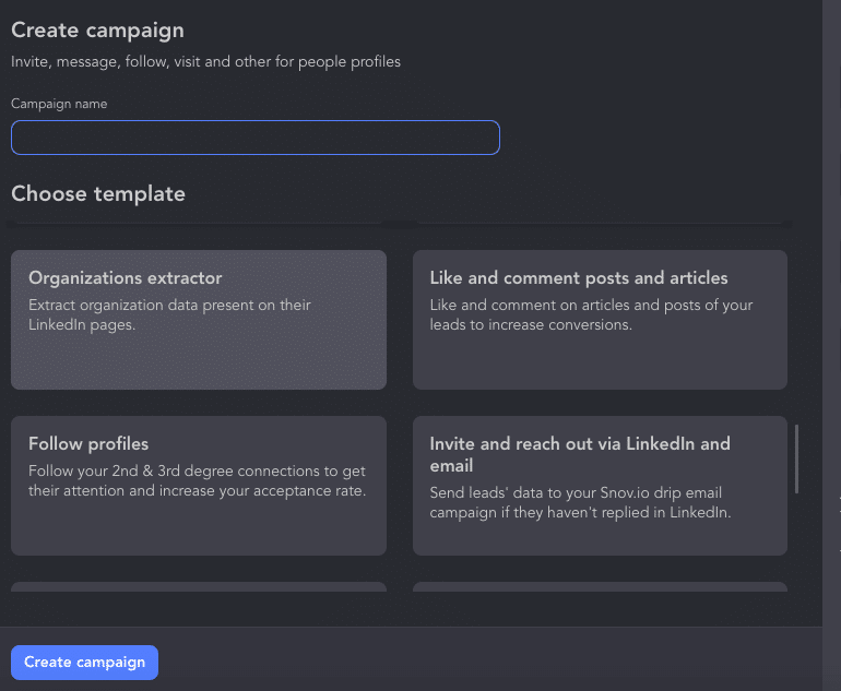 analyze competitors organizations extractor create campaign