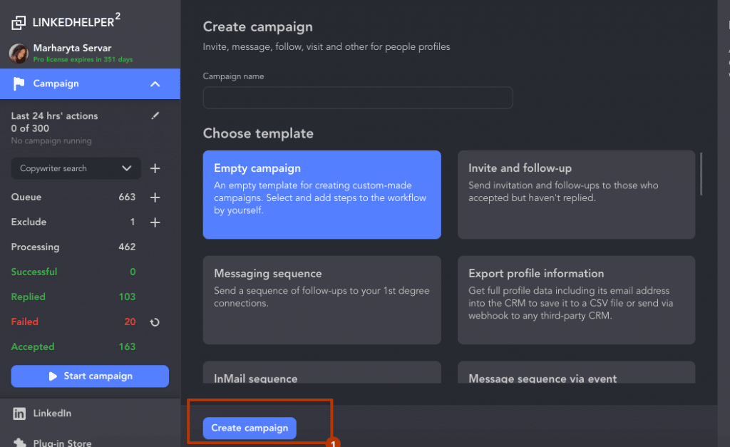 linkedin analytics for business create campaign
