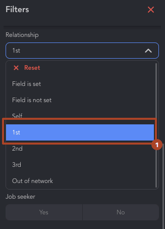 linkedin analytics for business filter by relashionship