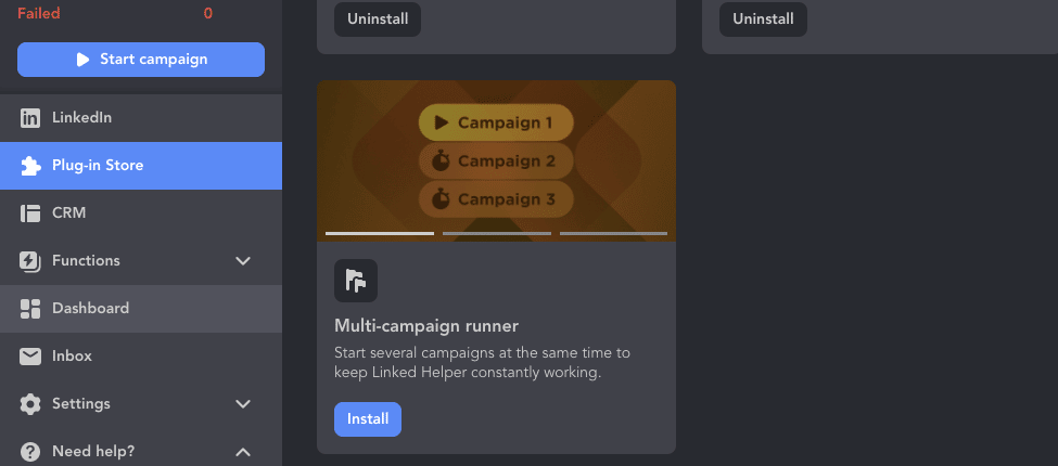 LinkedIn outreach multi camapaign runner plugin