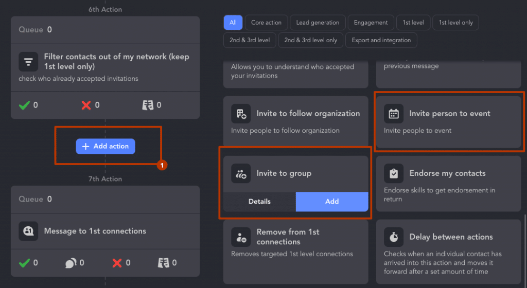 invite to even and to group automatically for b2b sales