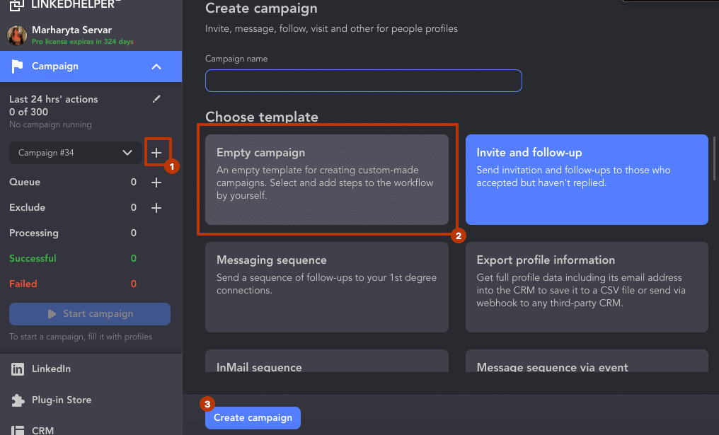 linkedin event create campaign linked helper