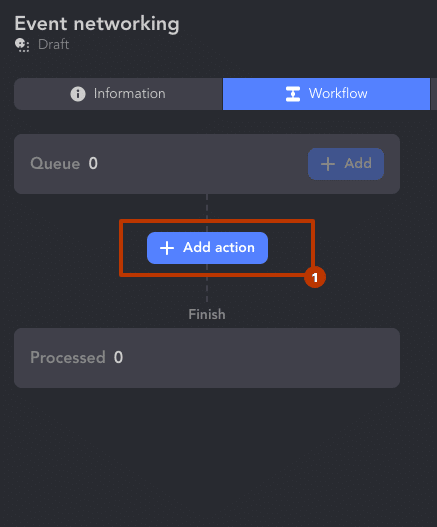 linkedin event workflow in linked helper add action