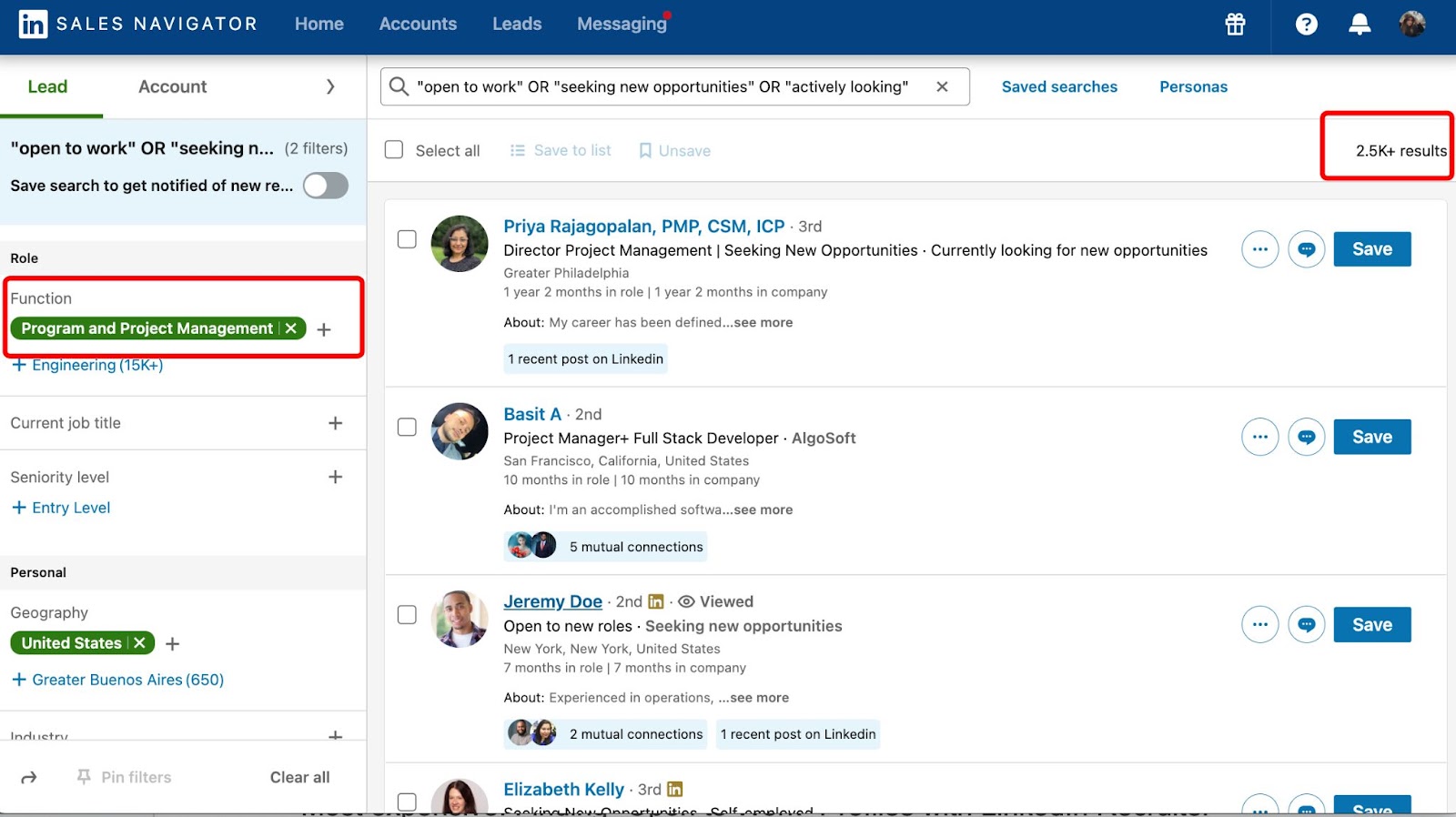 cost of linkedin recruiter lite function filter interface