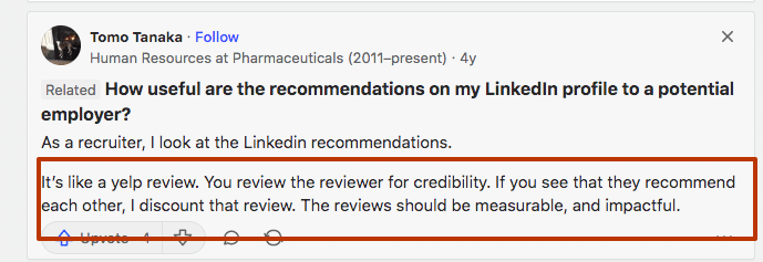 best recommendation on linkedin advice from qoura