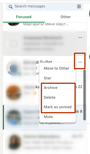 How to delete messages on LinkedIn More next to the chat you want to delete