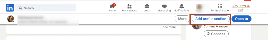 how to add promotion on linkedin add profile sections
