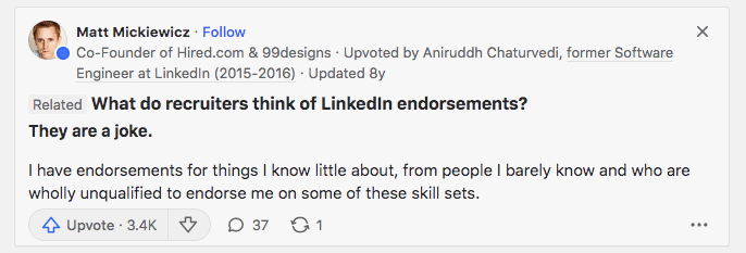Are endorsements meaningful to LinkedIn users reply from Quora