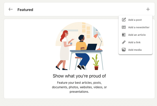 how to add promotion on linkedin featured section