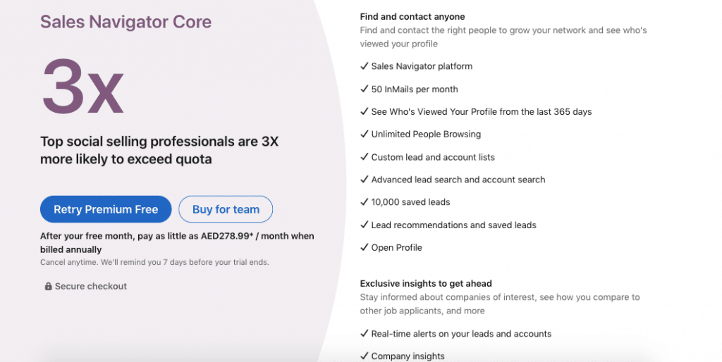 LinkedIn Sales Navigator core features overview