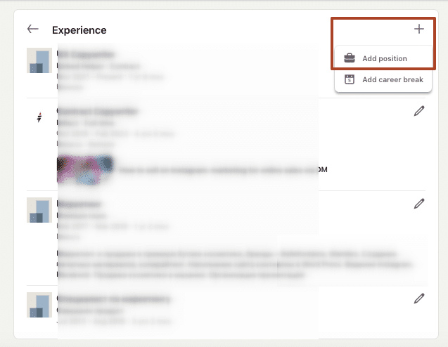 how to update promotion on linkedin add position menu