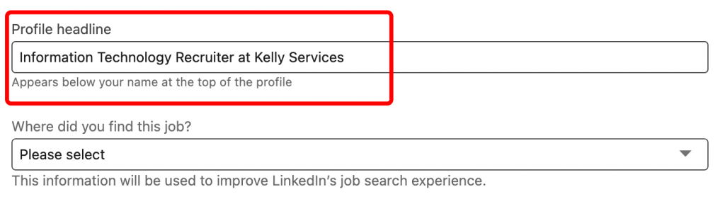 add promotion to linkedin with new headline