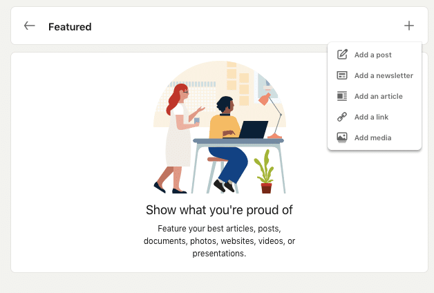 how to add promotion in linkedin featured section