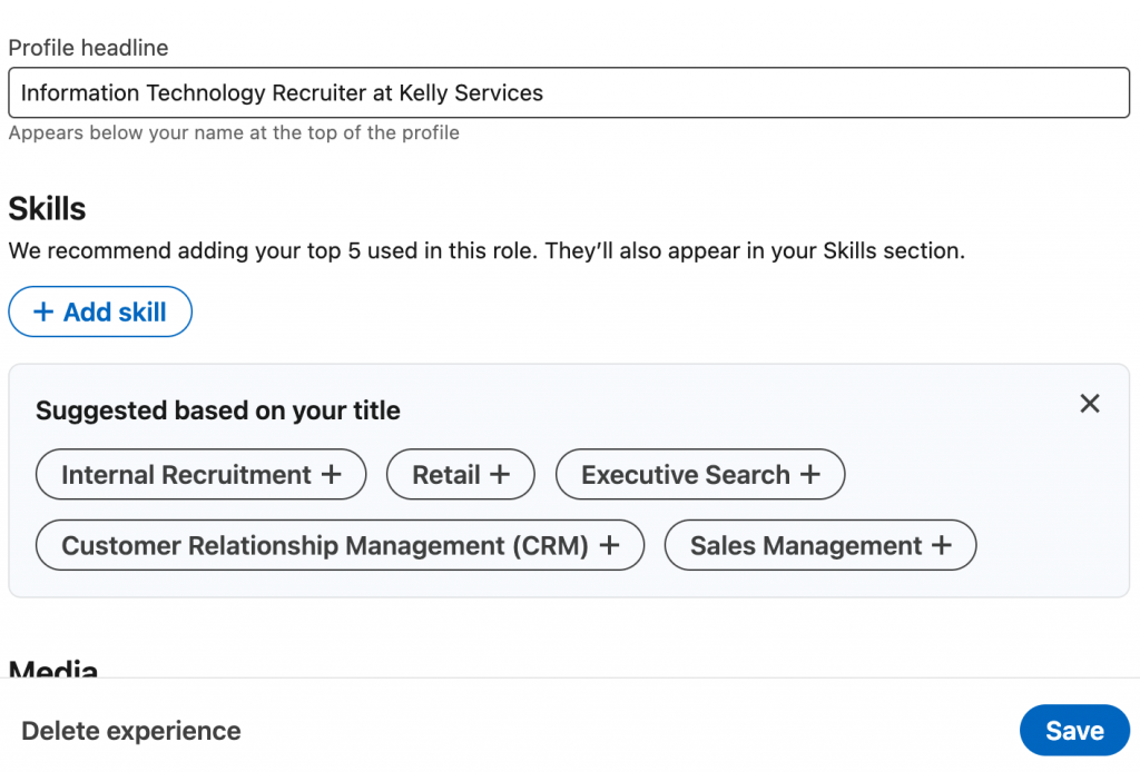 how to post a promotion on linkedinedit headline and skills