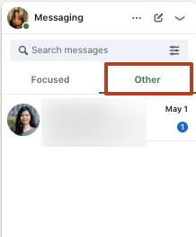 LinkedIn "Other" inbox containing spam and generic bulk messages
