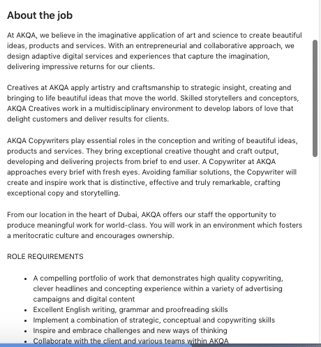 How to write a LinkedIn job description: real example from LinkedIn.