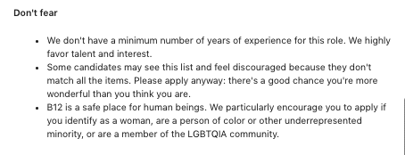 How to write a LinkedIn job description: example with an inclusive section.