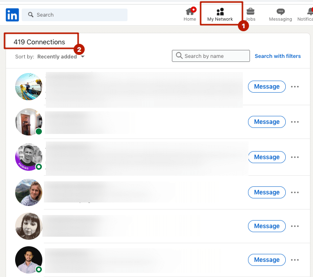 What does "1st level" mean on LinkedIn - example screenshot from LinkedIn