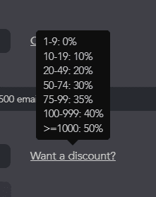 Linked Helper provides a discount system for bulk license purchases.