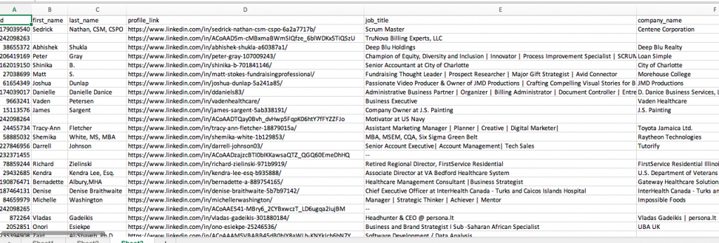 Expandi's CSV output lacks summary, headline, skills, and non-profile emails.