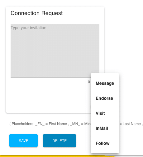 Dux-Soup interface while building a funnel.