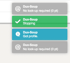 Dux-Soup activity screenshot.