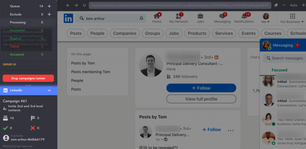 LinkedIn integration with Linked Helper.