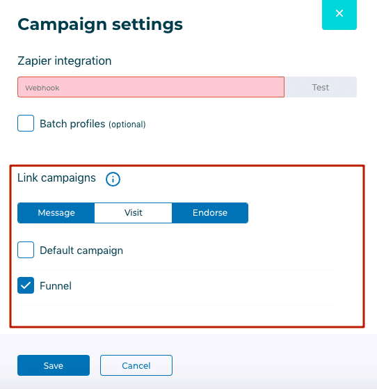 Octopus campaign configuration menu.