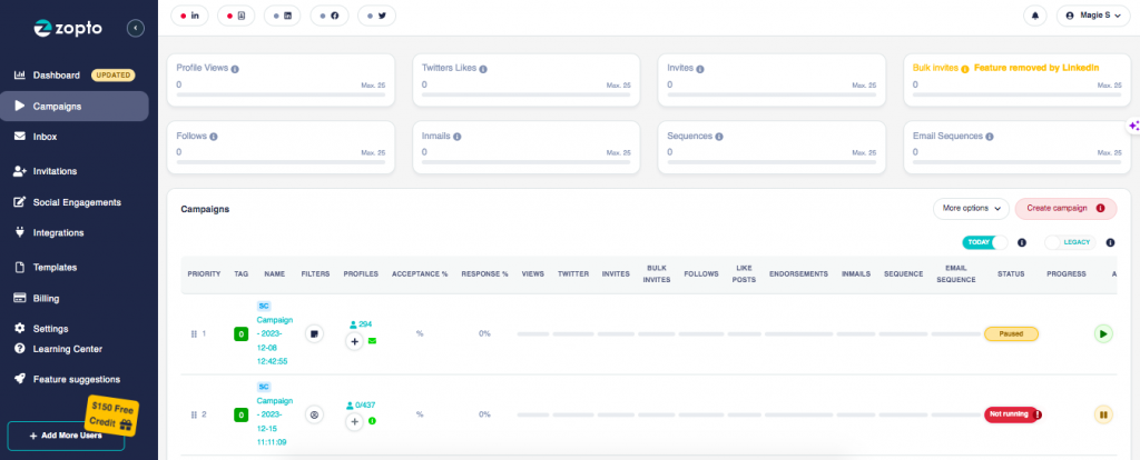 Linked Helper vs. Zopto interface comparison