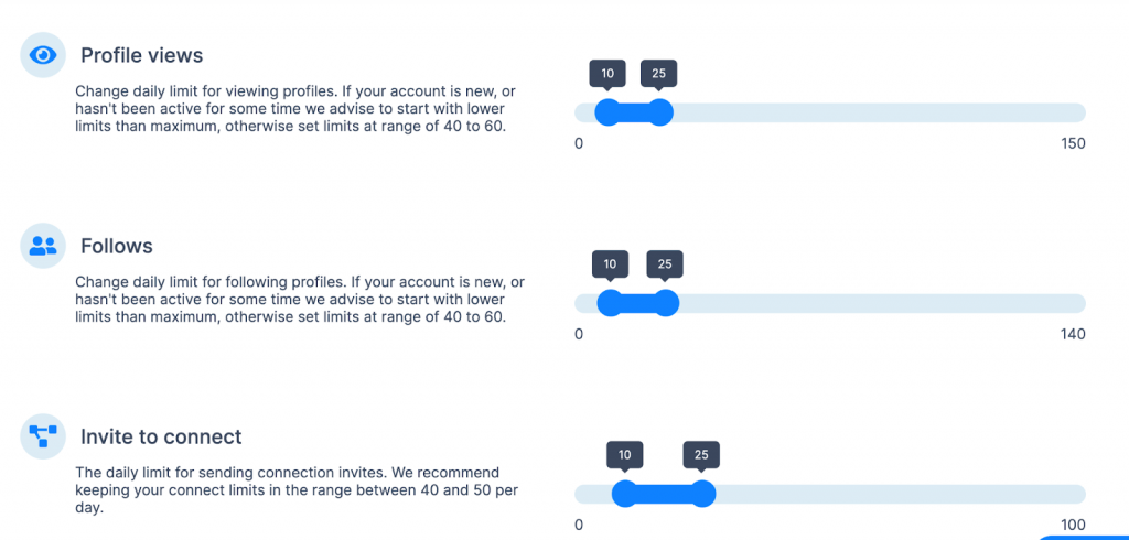 Alt: Linked Helper vs. Skylead interface - Skylead action limits