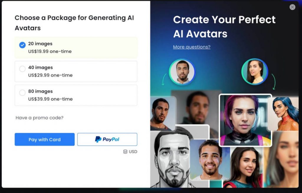 AI LinkedIn headshots - Fotor pricing