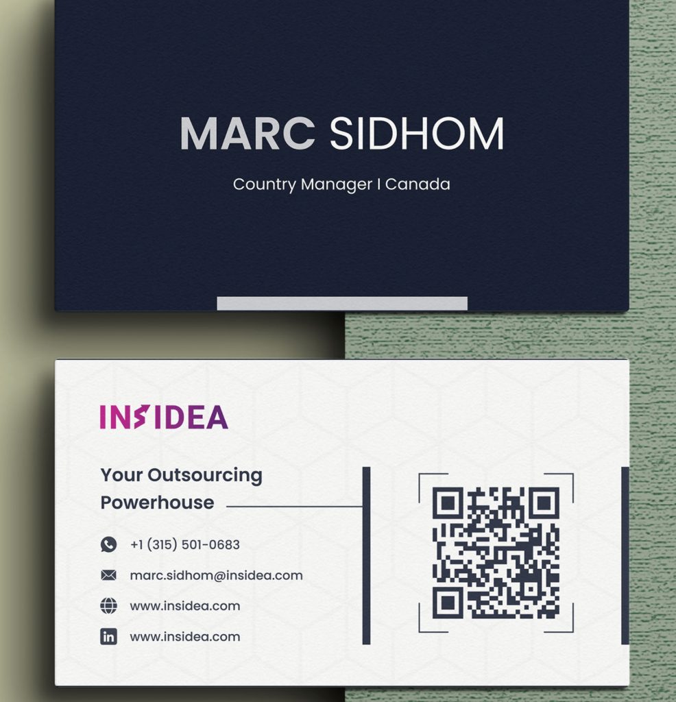 LinkedIn on business card examples: Use the LinkedIn icon