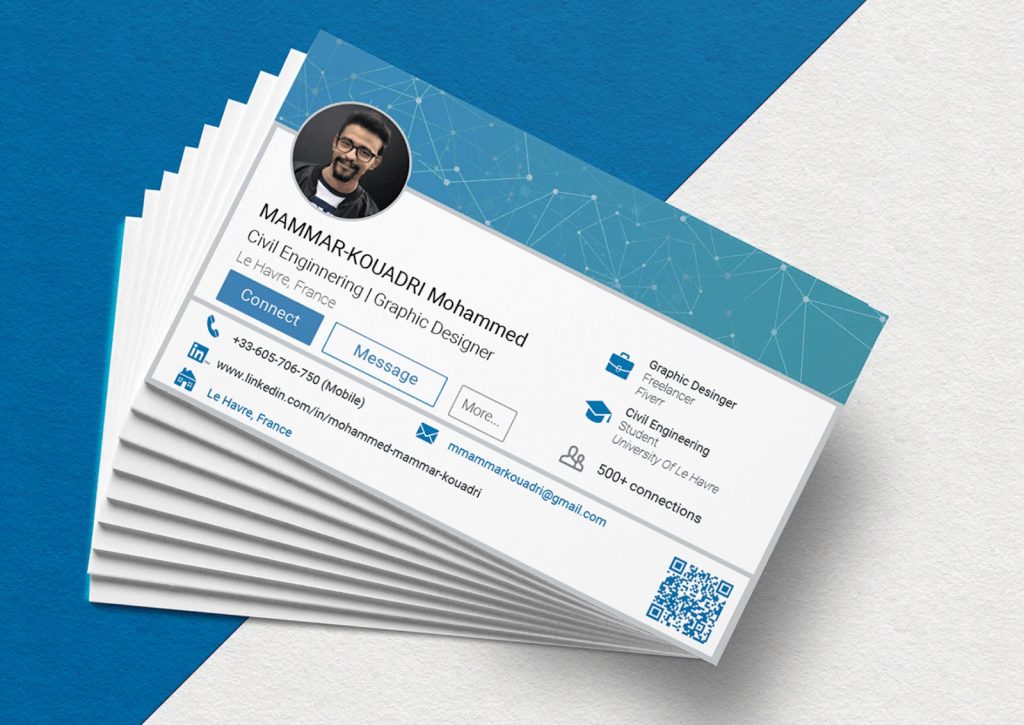 LinkedIn on business card examples: Your LinkedIn profile on a card