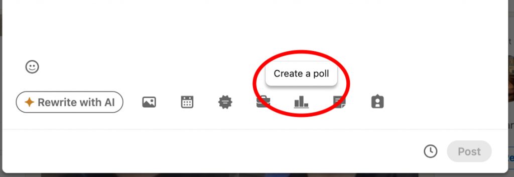 LinkedIn Polls for Lead Generation - click on “Create a poll”