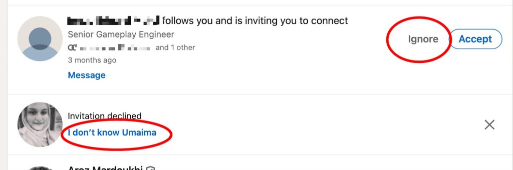 I don't know this person LinkedIn etiquette