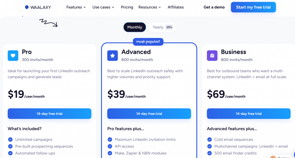 waalaxy pricing
